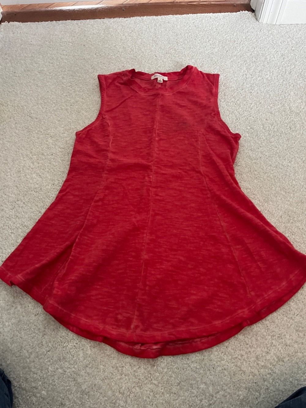 tea n rose Sleeveless Red Swing Tank Top